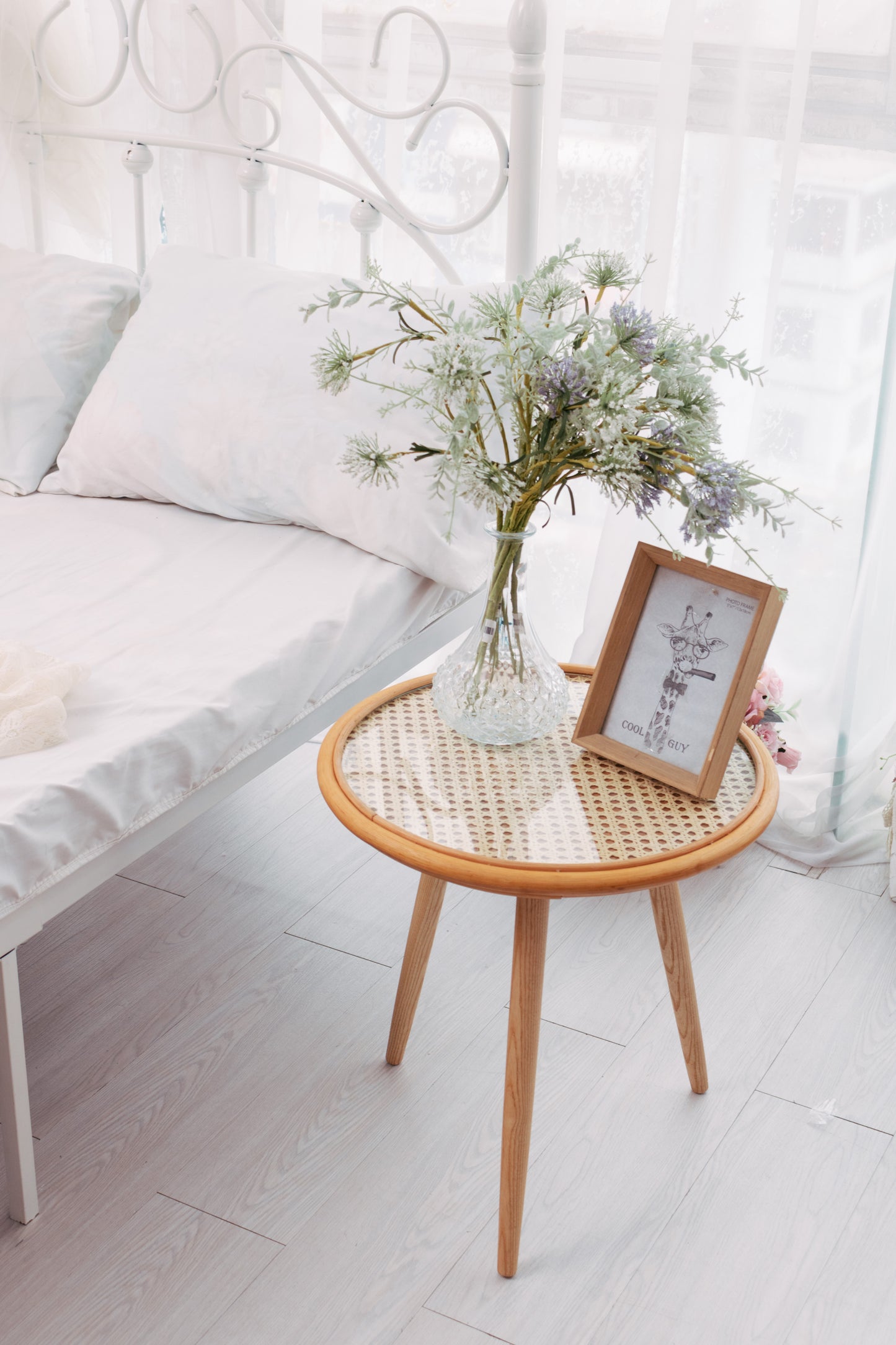 Rattan side table