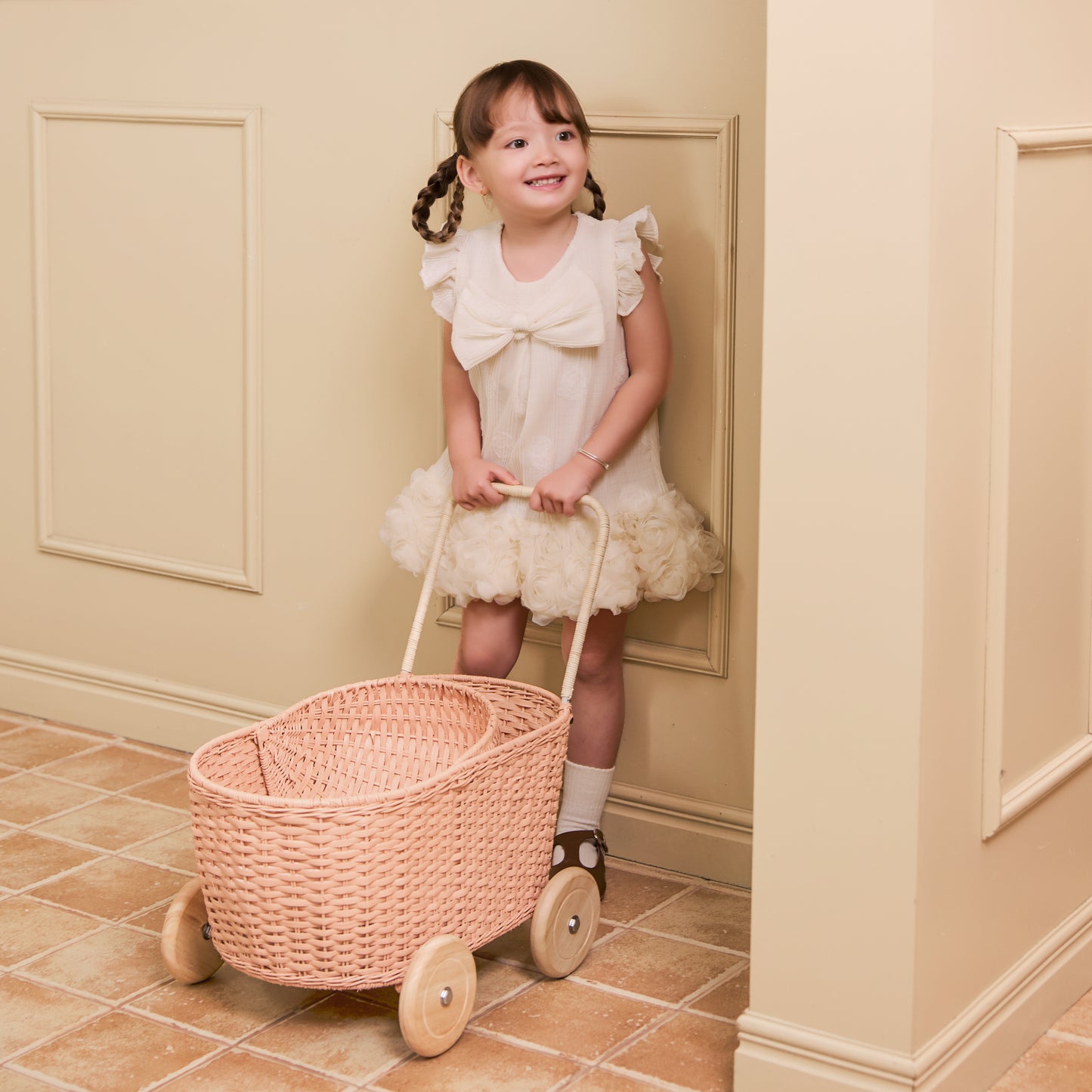 GON Stroller - rattan doll pram plus shopping cart for double play time