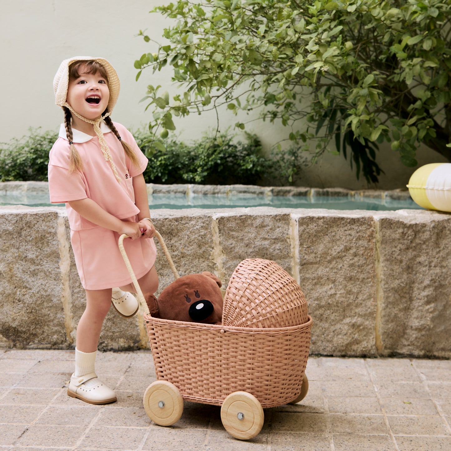 GON Stroller - rattan doll pram plus shopping cart for double play time