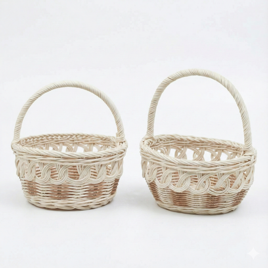 Set of 2 Rattan Easter basket