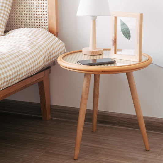 Rattan side table